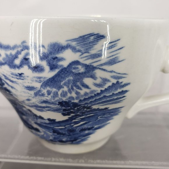 Vintage Royal Warwick "Lochs of Scotland" Blue and White Porcelain Tea Cup‎ - Picture 7 of 10